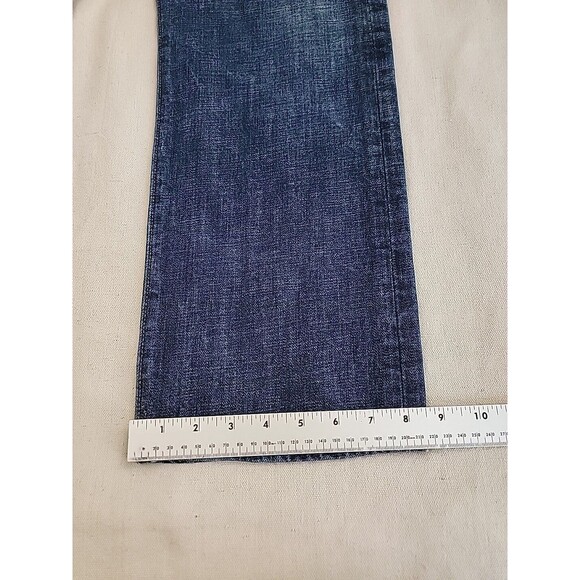 Levis 501 Jeans Mens 36x31 Button Fly Straight Cotton Dark Blue Mid Distressed - Picture 4 of 16